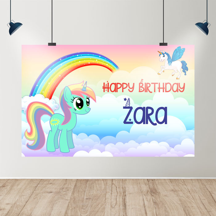 Unicorn Theme Personalized Backdrop