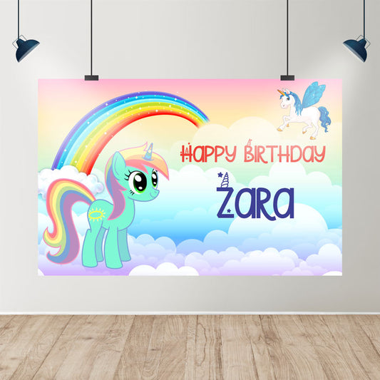 Unicorn Theme Personalized Backdrop