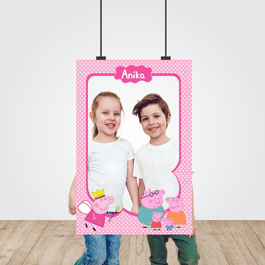 Peppa Pig Girl Theme Personalized Photobooth