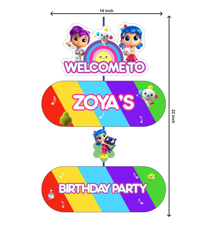 True & the Rainbow Kingdom Theme Personalized Door Poster