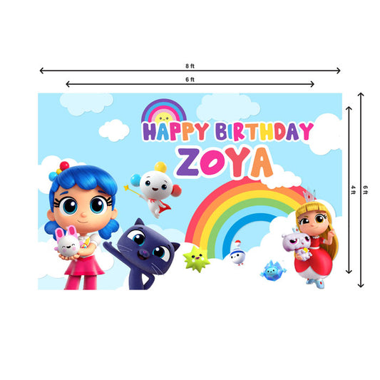 True & the Rainbow Kingdom Theme Customized Backdrop