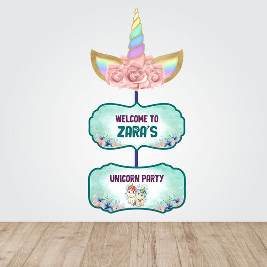 Unicorn Theme Personalized Door Poster