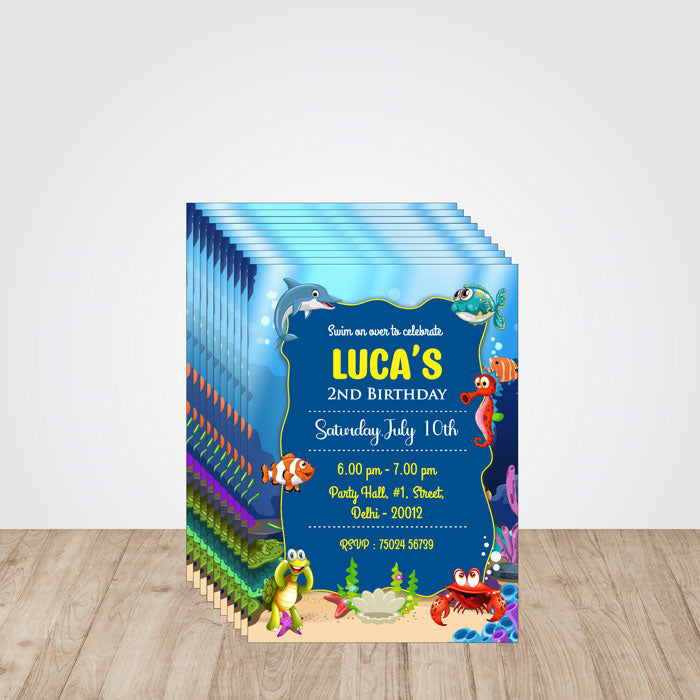 Under the sea Theme Personalized Invite