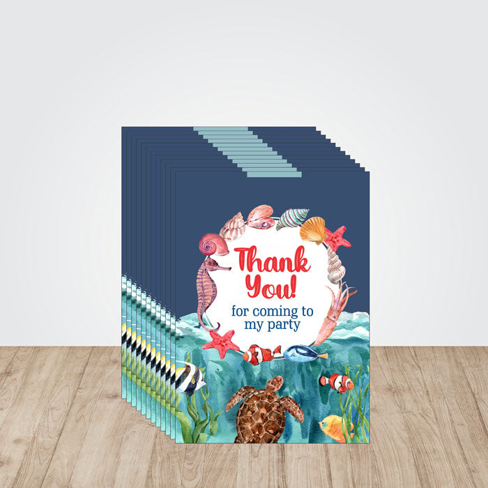 Under the sea Theme Thank You Cards