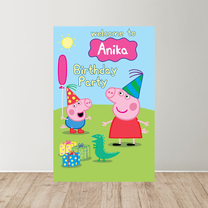 Peppa Pig girl Theme Welcome Board