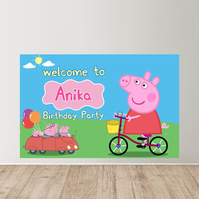 Peppa Pig girl Theme Personalized Welcome Board