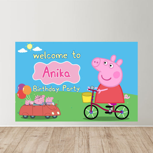 Peppa Pig girl Theme Personalized Welcome Board