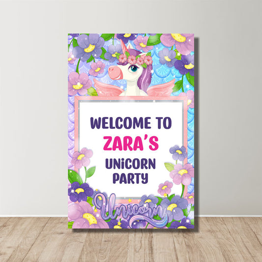 Unicorn Theme Welcome Board