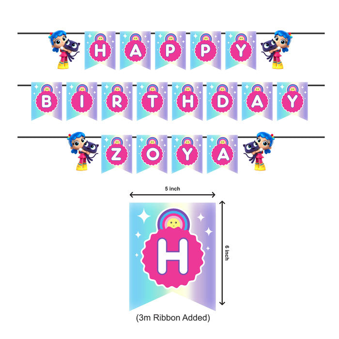 True & the Rainbow Kingdom Theme Personalized Bunting