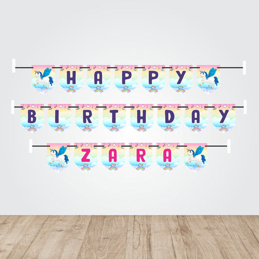 Unicorn Theme Personalized Bunting