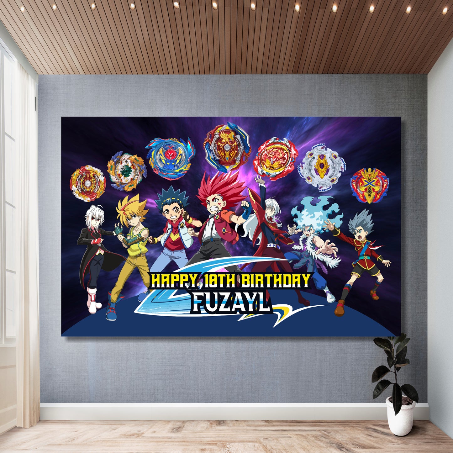 Beyblade Theme Personalized Backdrop