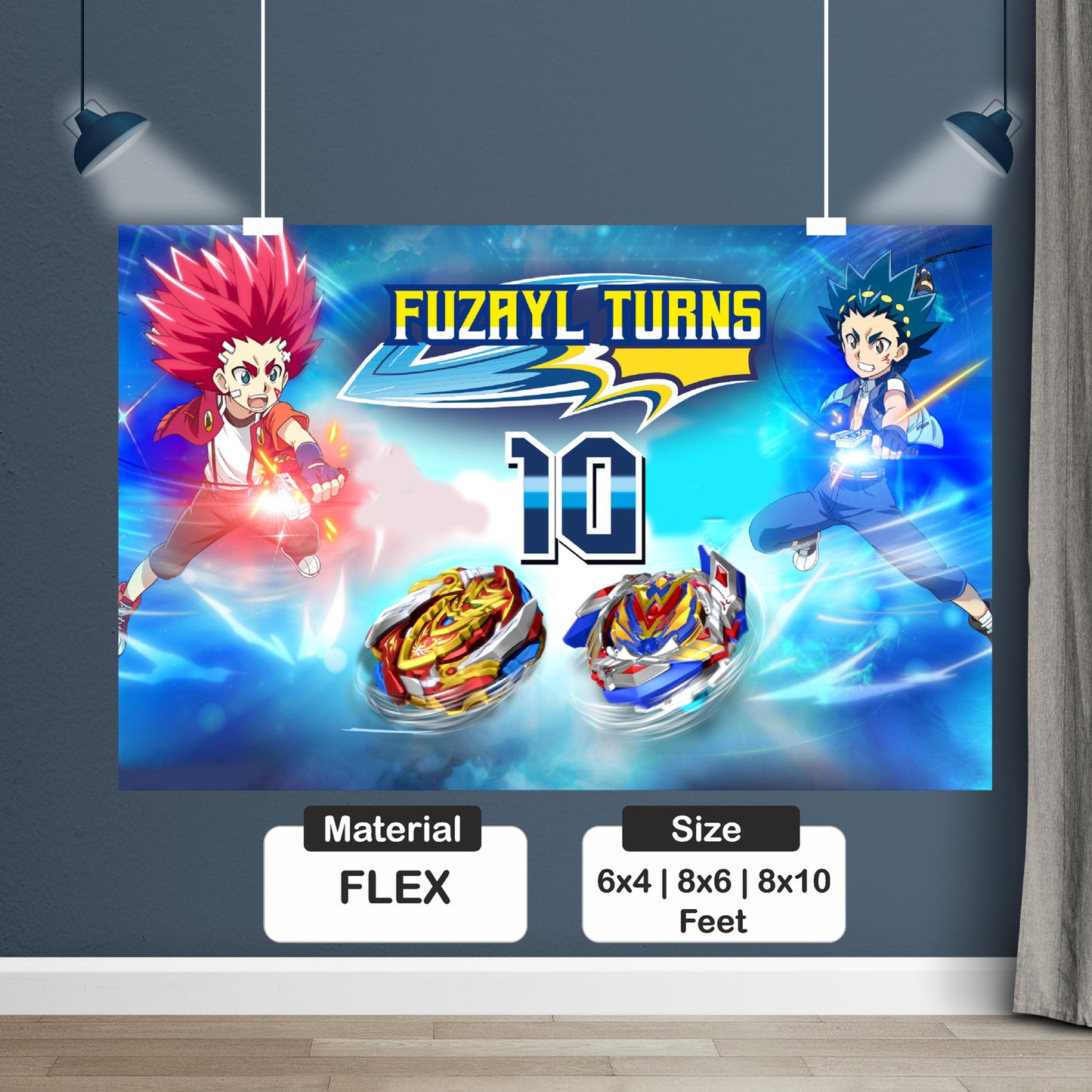 Beyblade Theme Customized Backdrop