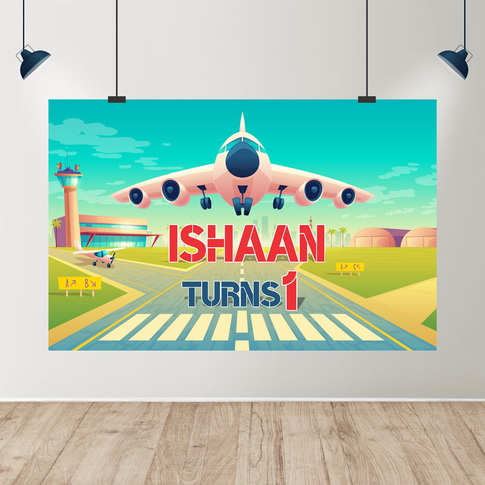 Airplane Theme Customized Backdrop