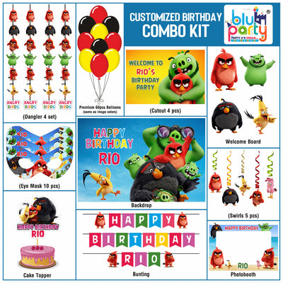 Angry Birds Birthday Theme Personalized Compact Combo Kit | Kids Party Decoration