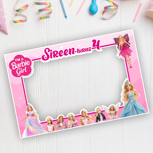 Barbie Birthday Theme Customized Photobooth for birthday party