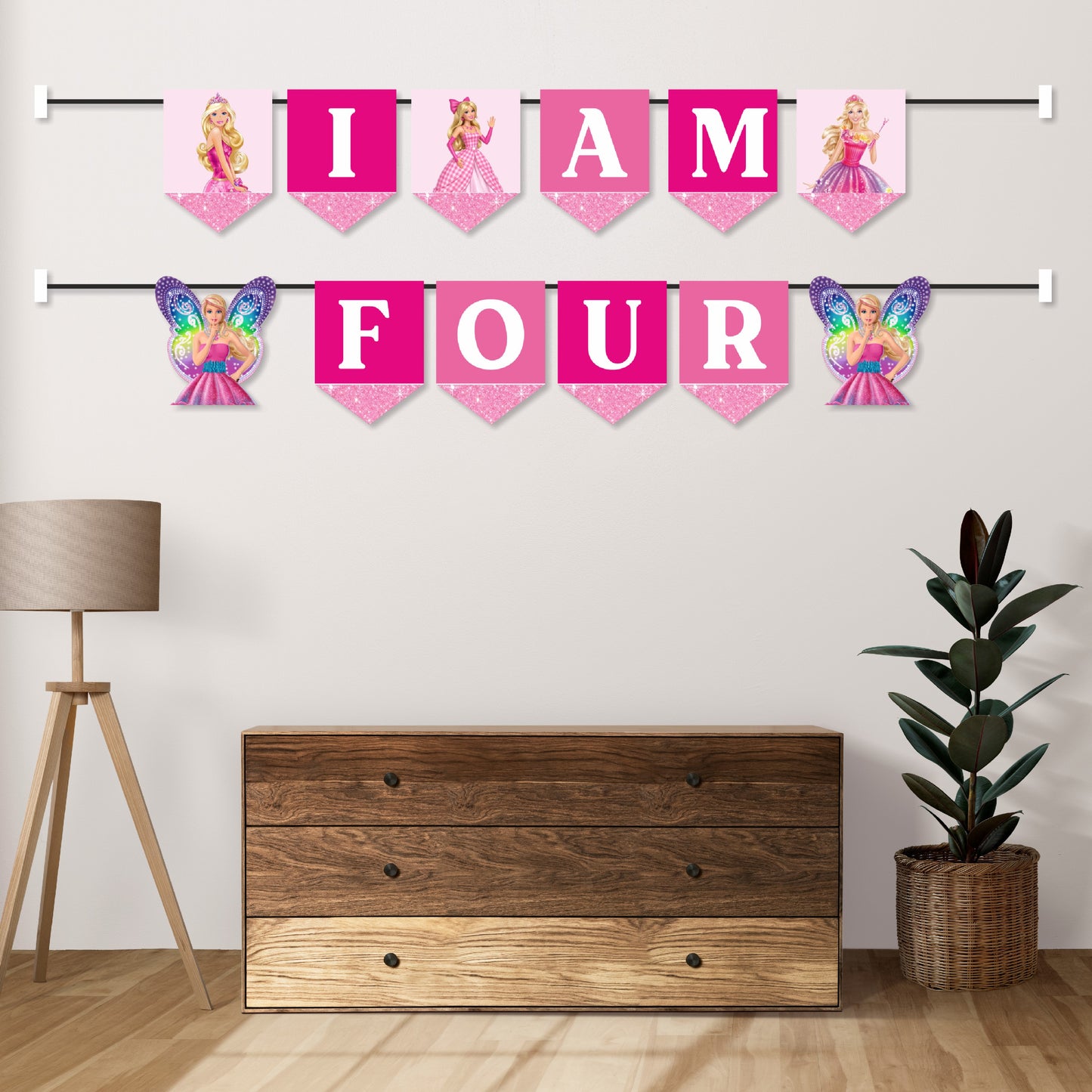 Barbie Birthday Theme Age Bunting