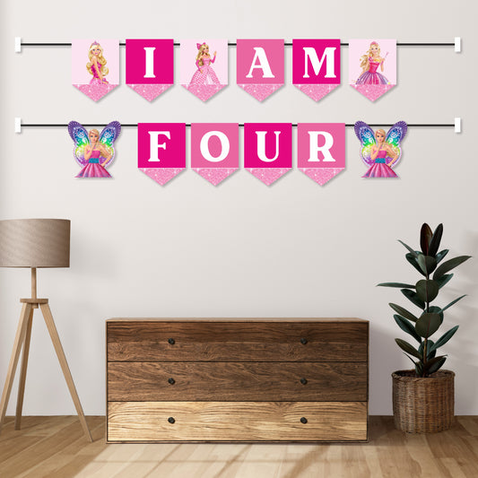 Barbie Birthday Theme Age Bunting