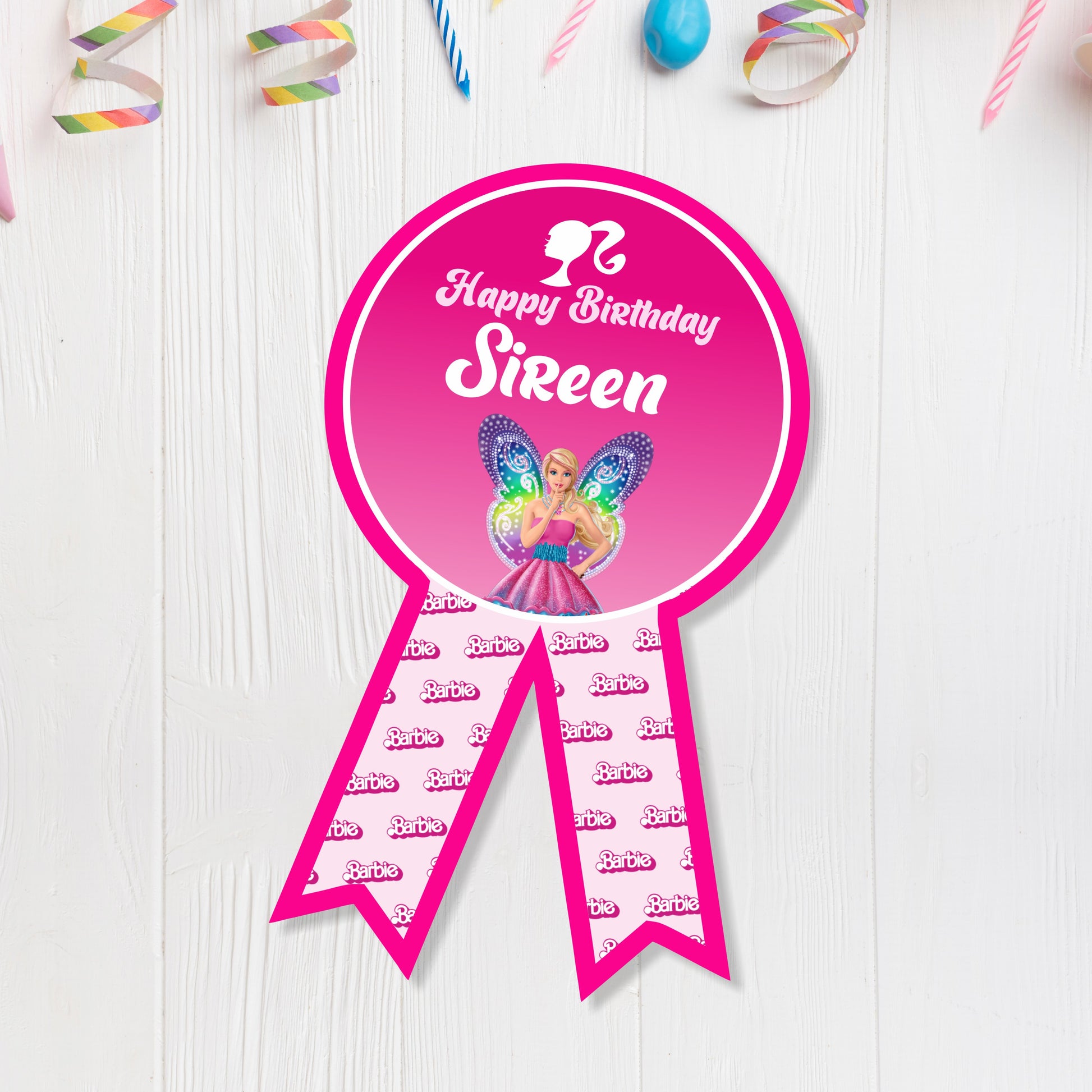 Barbie Birthday Theme Badge for birthday party