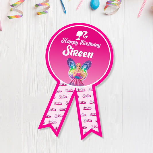 Barbie Birthday Theme Badge for birthday party