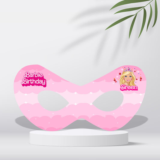 Customized Barbie Birthday Theme Classic Eye Mask for Girls Birthday Party Games and Photo Booth Decoration