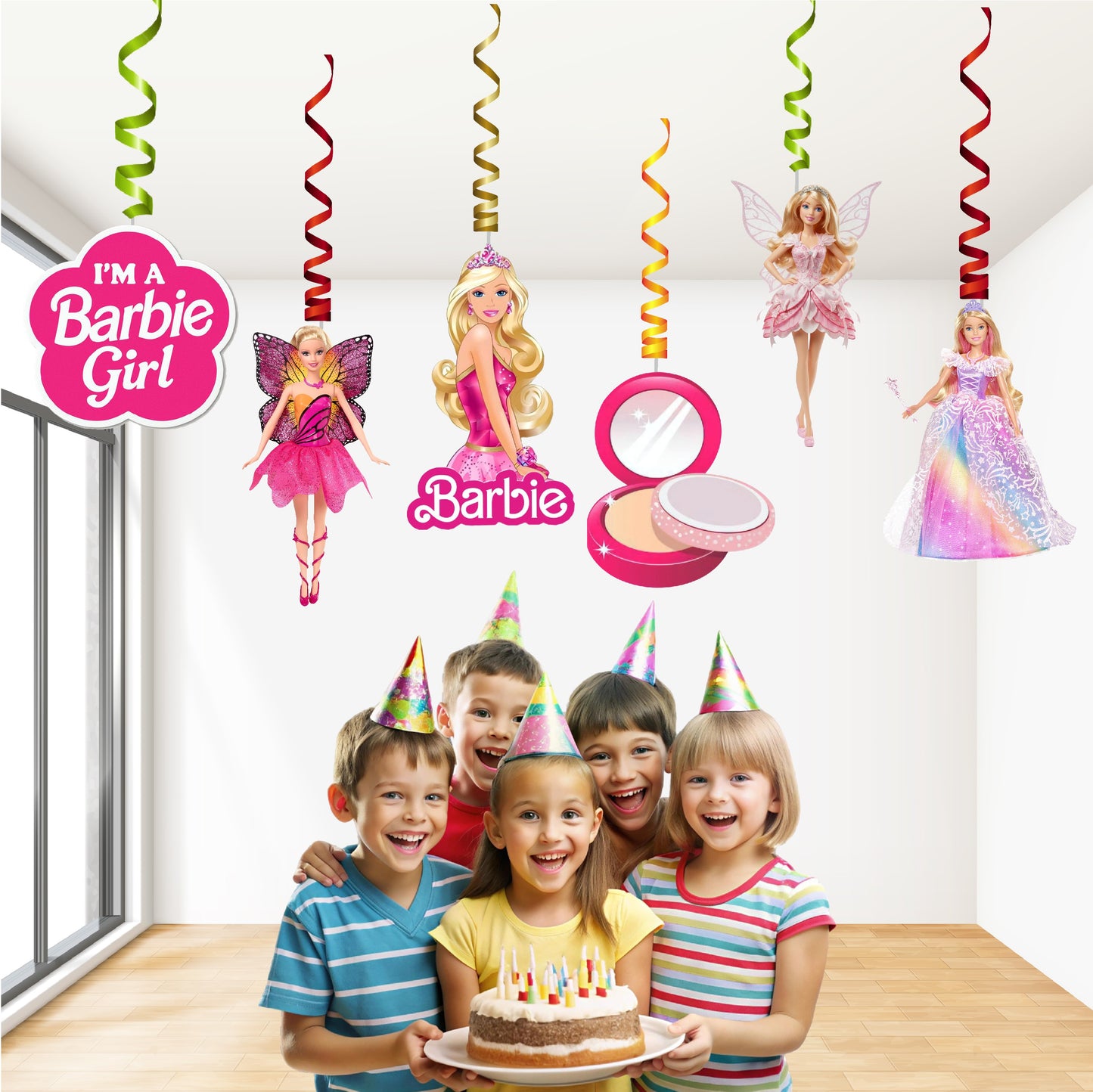 Barbie Birthday Theme Swirls for Girls Birthday Party Decoration