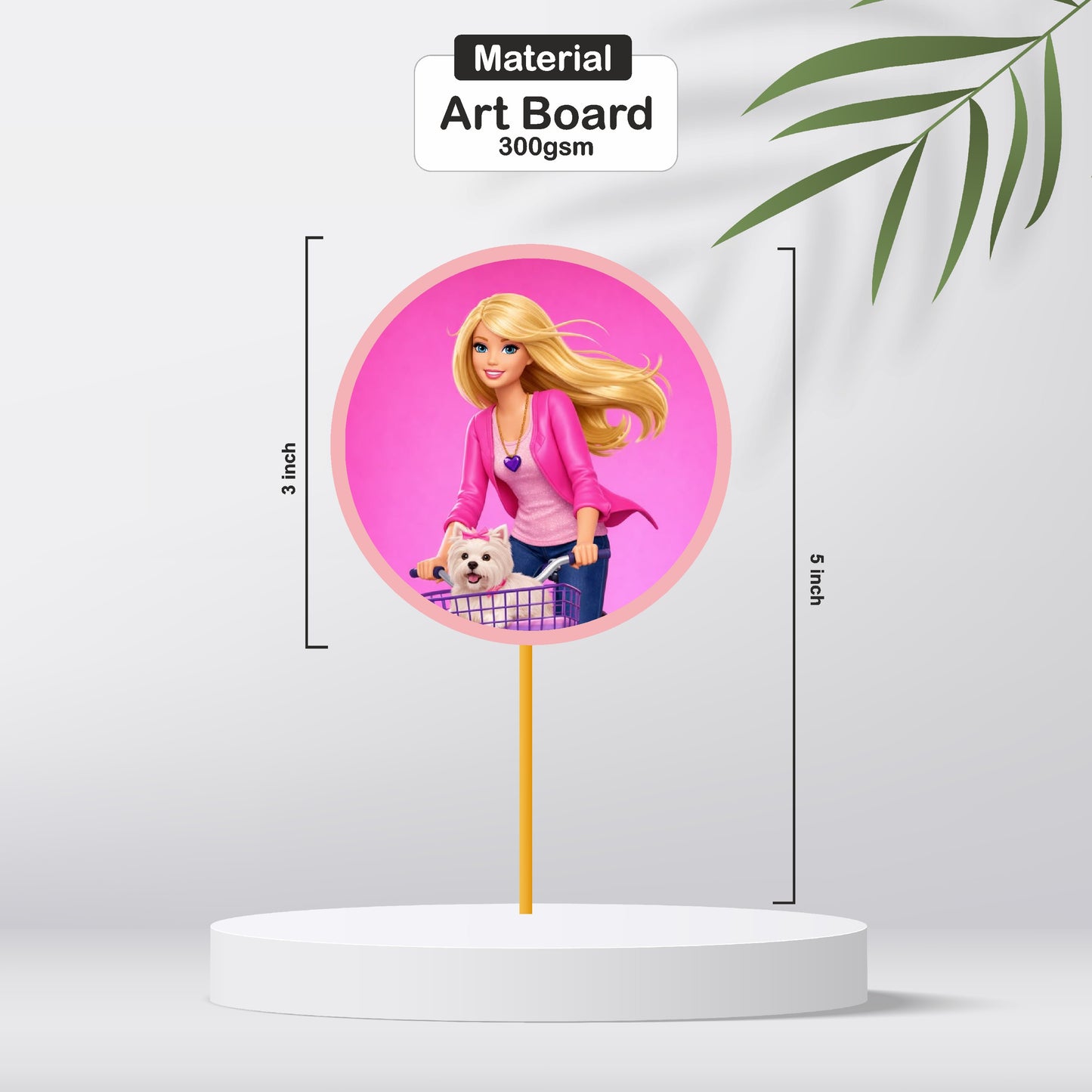 Barbie Birthday Theme Round Cupcake Topper | Customized Girls Birthday Party Cupcake Decorations