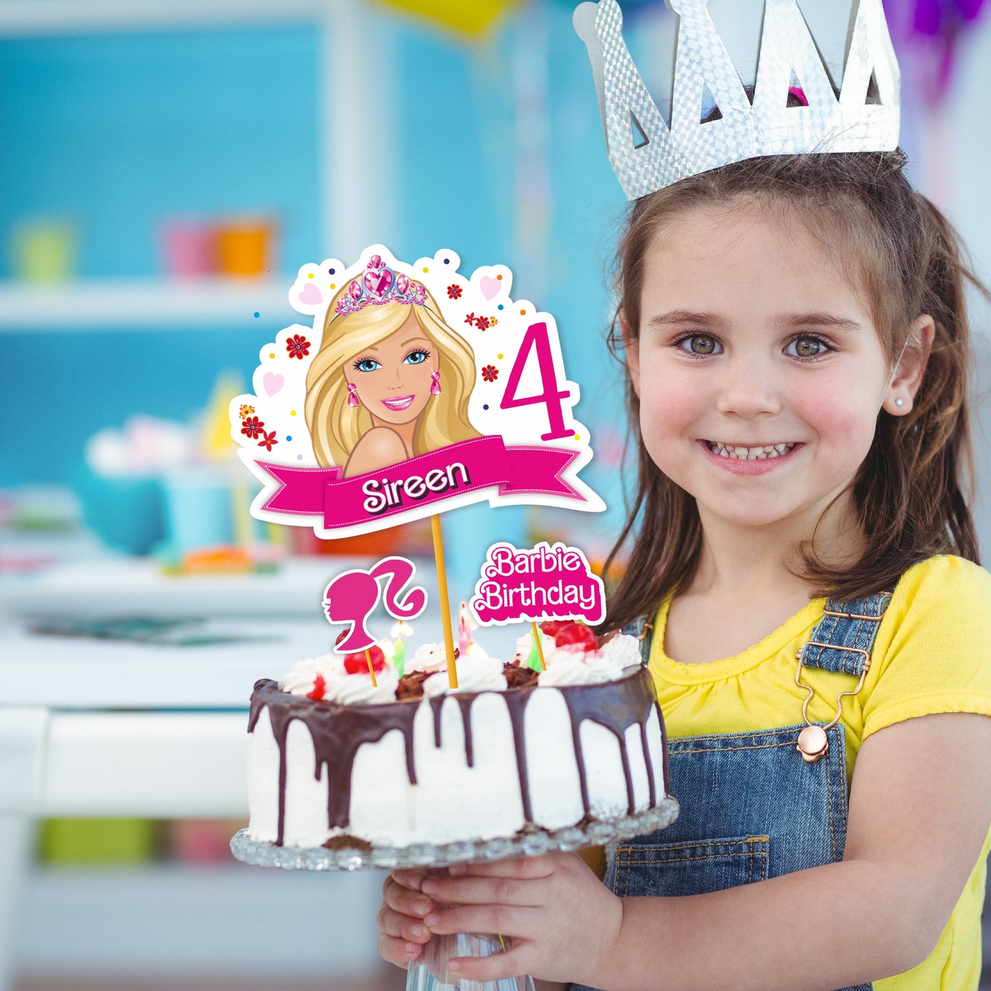 Barbie Birthday Theme Customized Caketopper