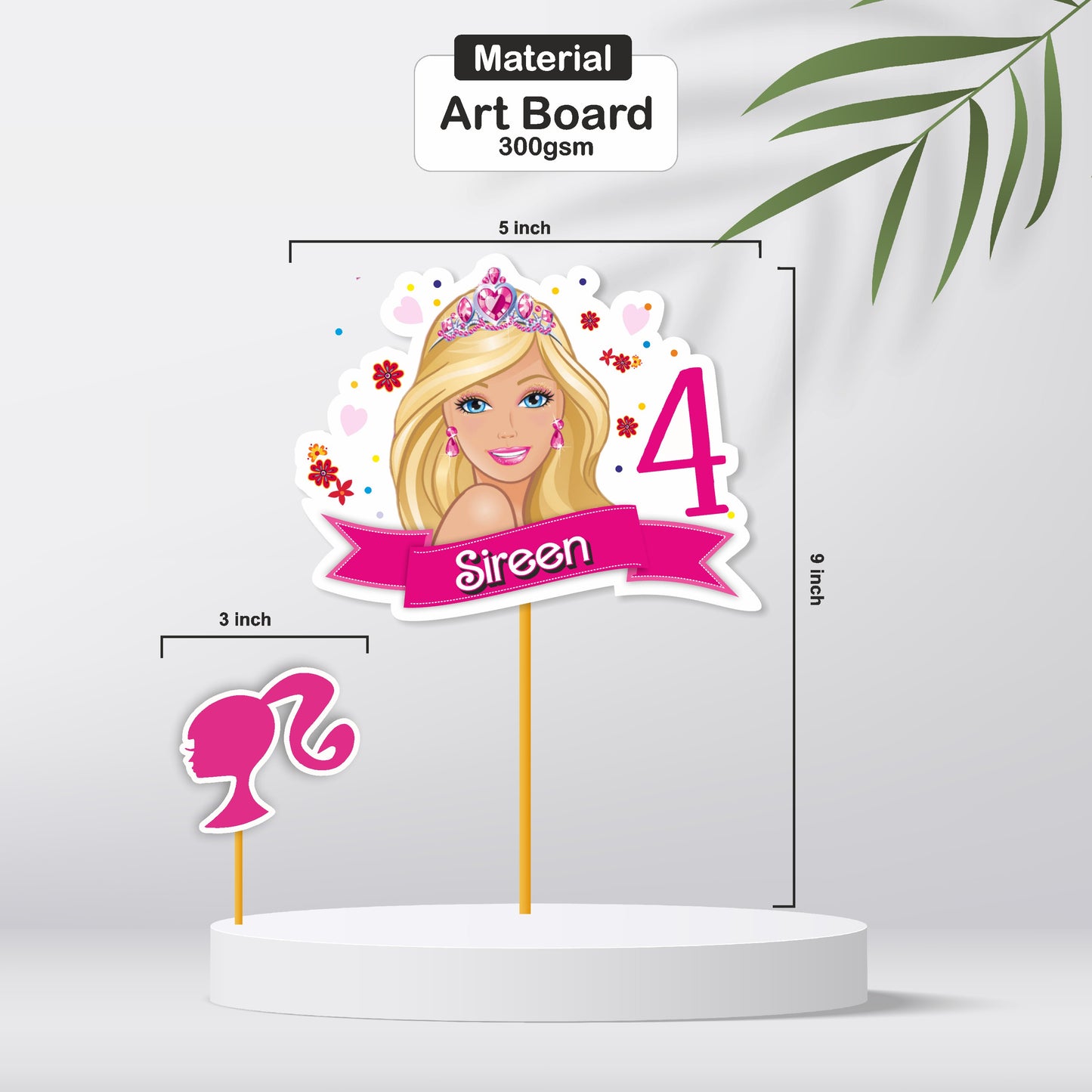 Barbie Birthday Theme Customized Caketopper