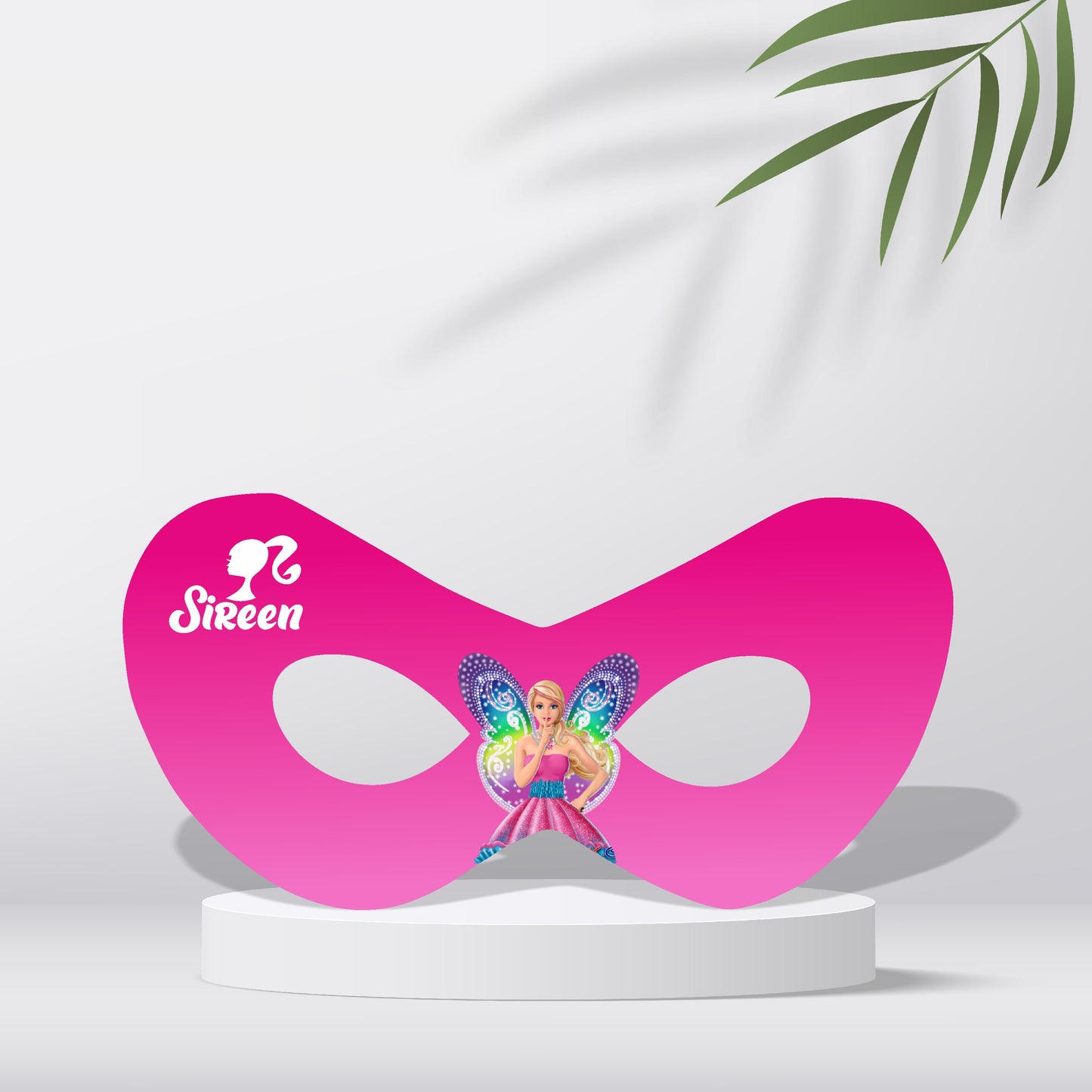 Customized Barbie Birthday Theme Eye Mask for Girls Birthday Party Games and Photo Booth Decoration