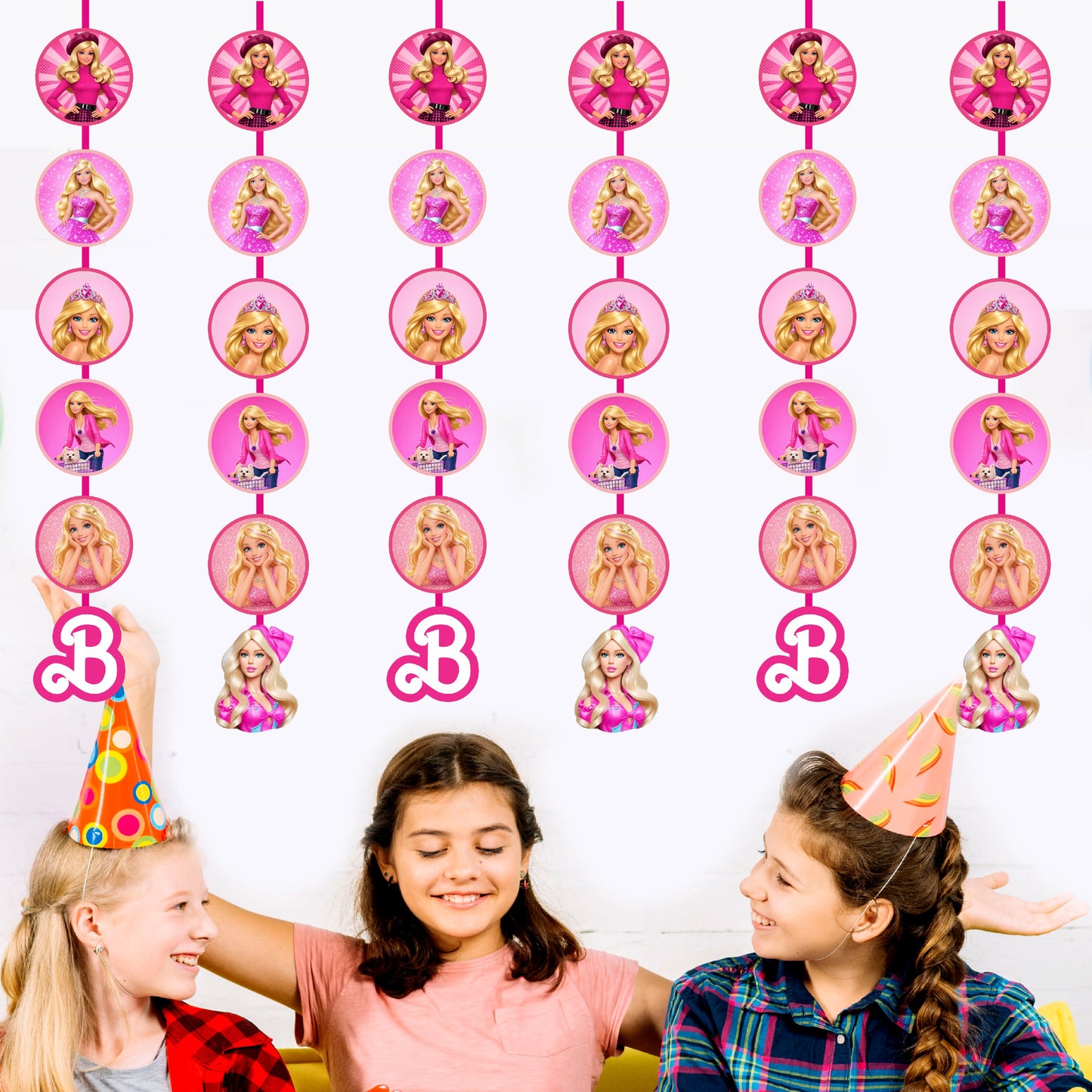 Barbie Birthday Theme Round Danglers