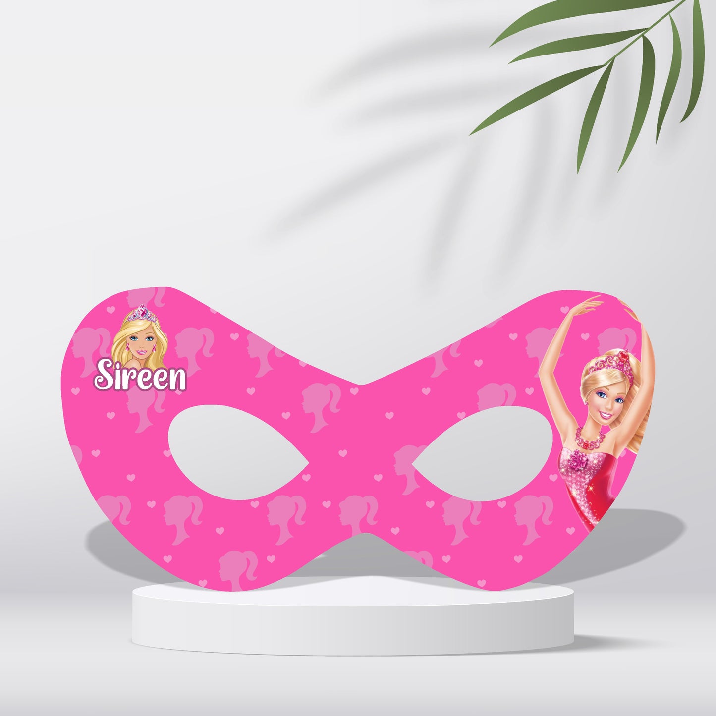 Customized Barbie Birthday Theme Eye Mask for Girls Birthday Party Games and Photo Booth Decoration