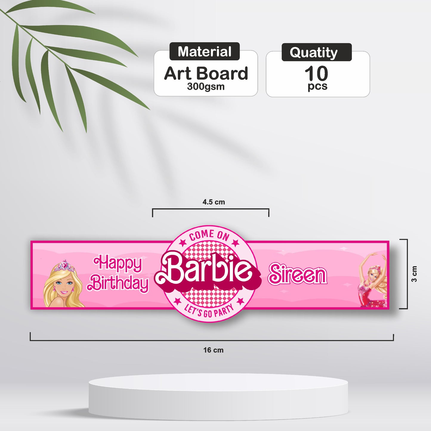 Barbie Birthday Theme Hand Band