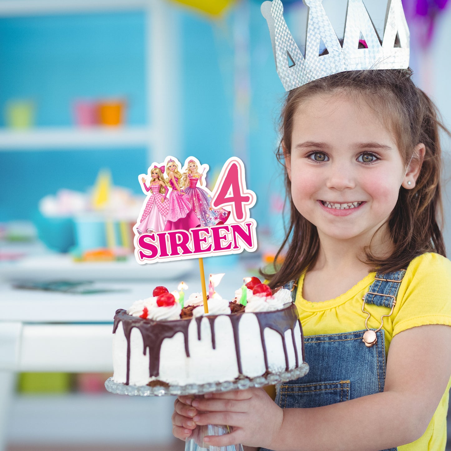 Barbie Birthday Theme Personalized Caketopper