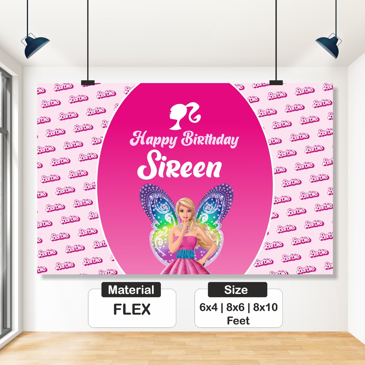 Barbie Birthday Theme Personalized Backdrop