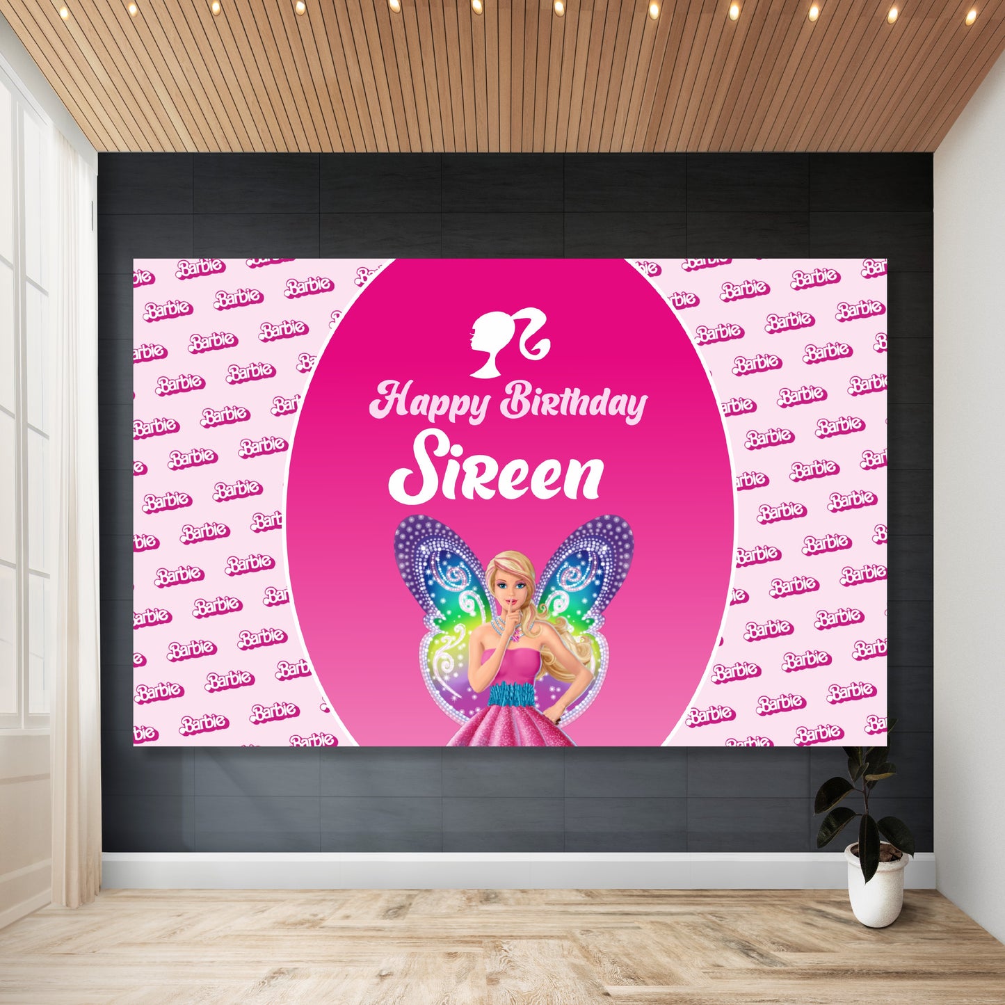 Personalized Barbie Birthday Theme Backdrop for Girls Birthday Party Photo Booth and Stage Decoration