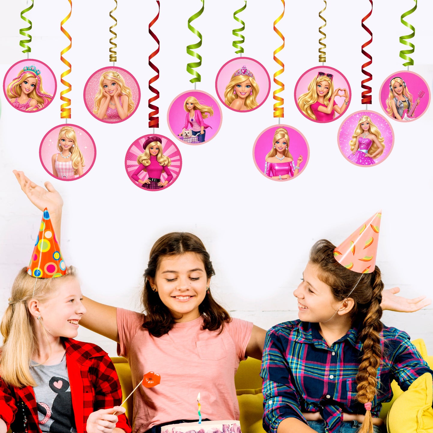 Barbie Birthday Theme Round Swirls