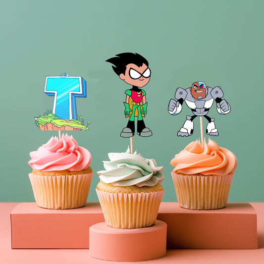 Teen Titans Theme Cupcake Topper