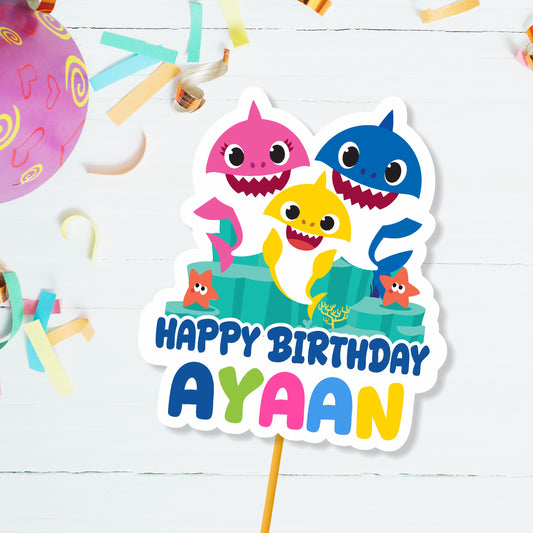 Baby Shark Theme Customized Cake Topper