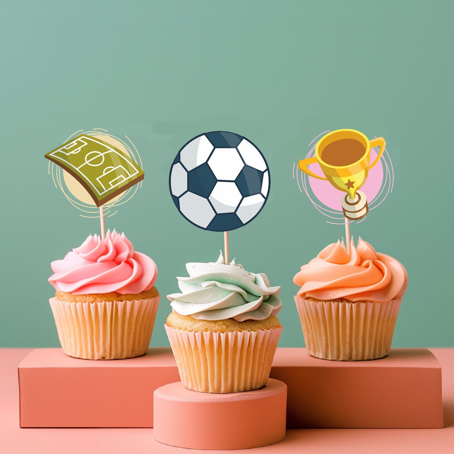 Football Theme Classic Cupcake Topper