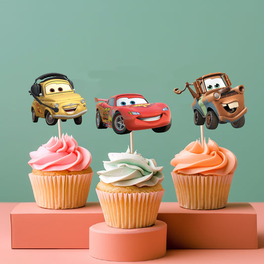 McQeen Car Theme Cupcake Topper