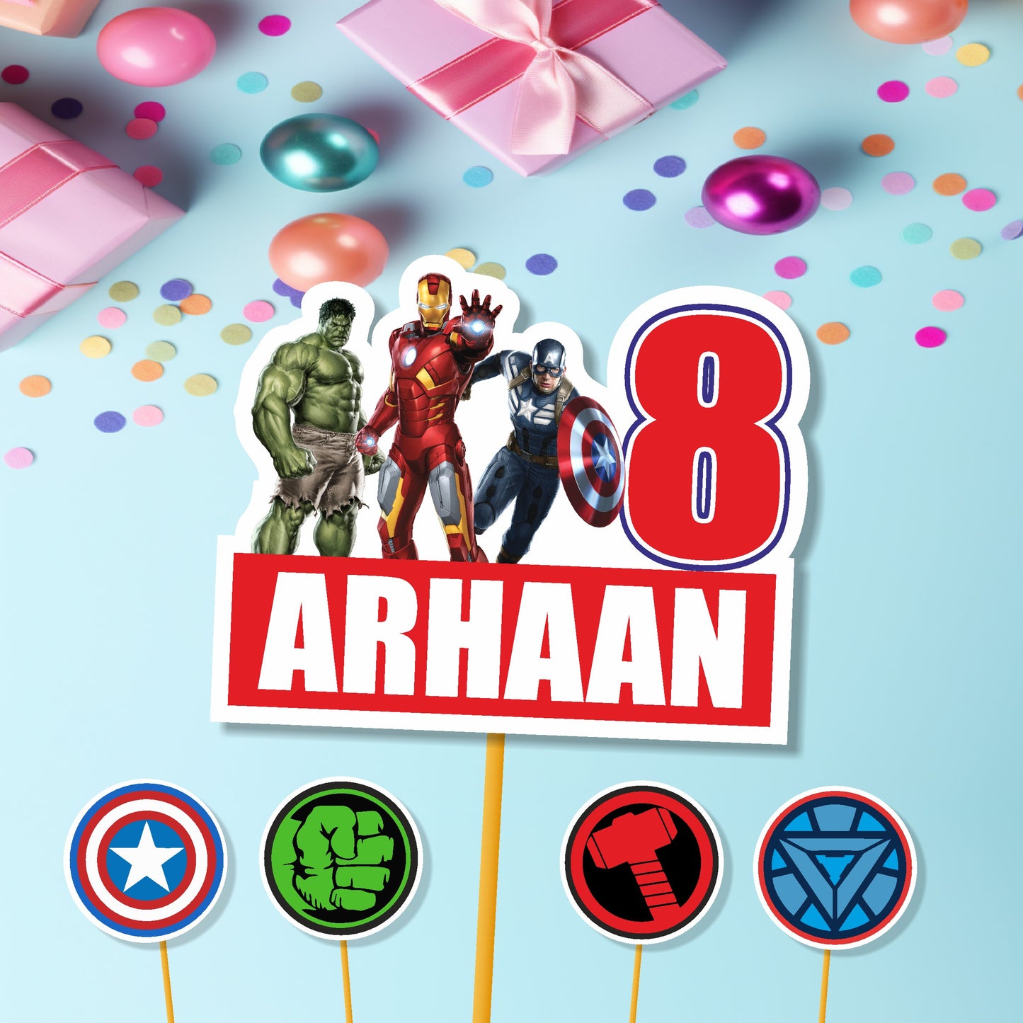 Avengers Theme Customized Caketopper