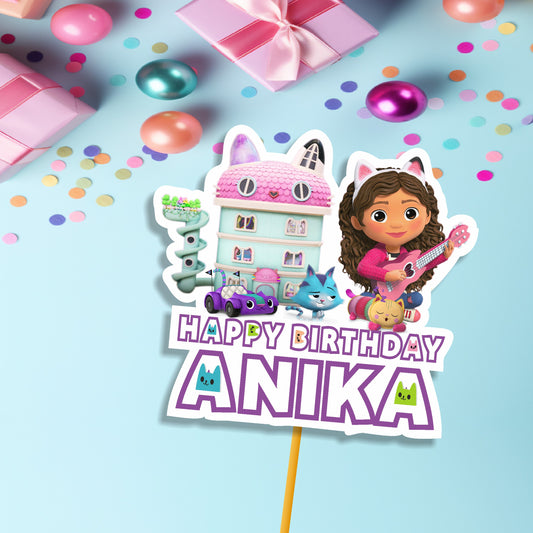 Gabby’s Dollhouse Theme Customized  Cake topper