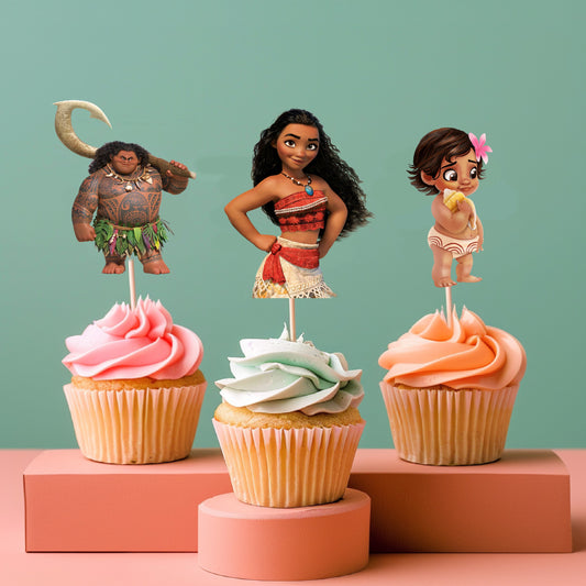 Moana Theme Cup Caketopper
