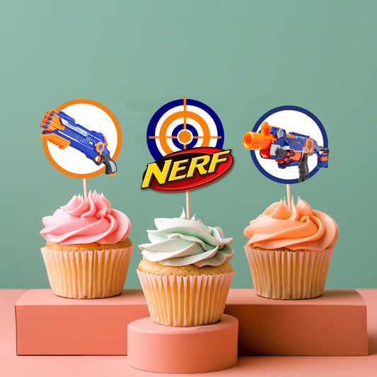 Nerf Gun Theme Cupcake Topper