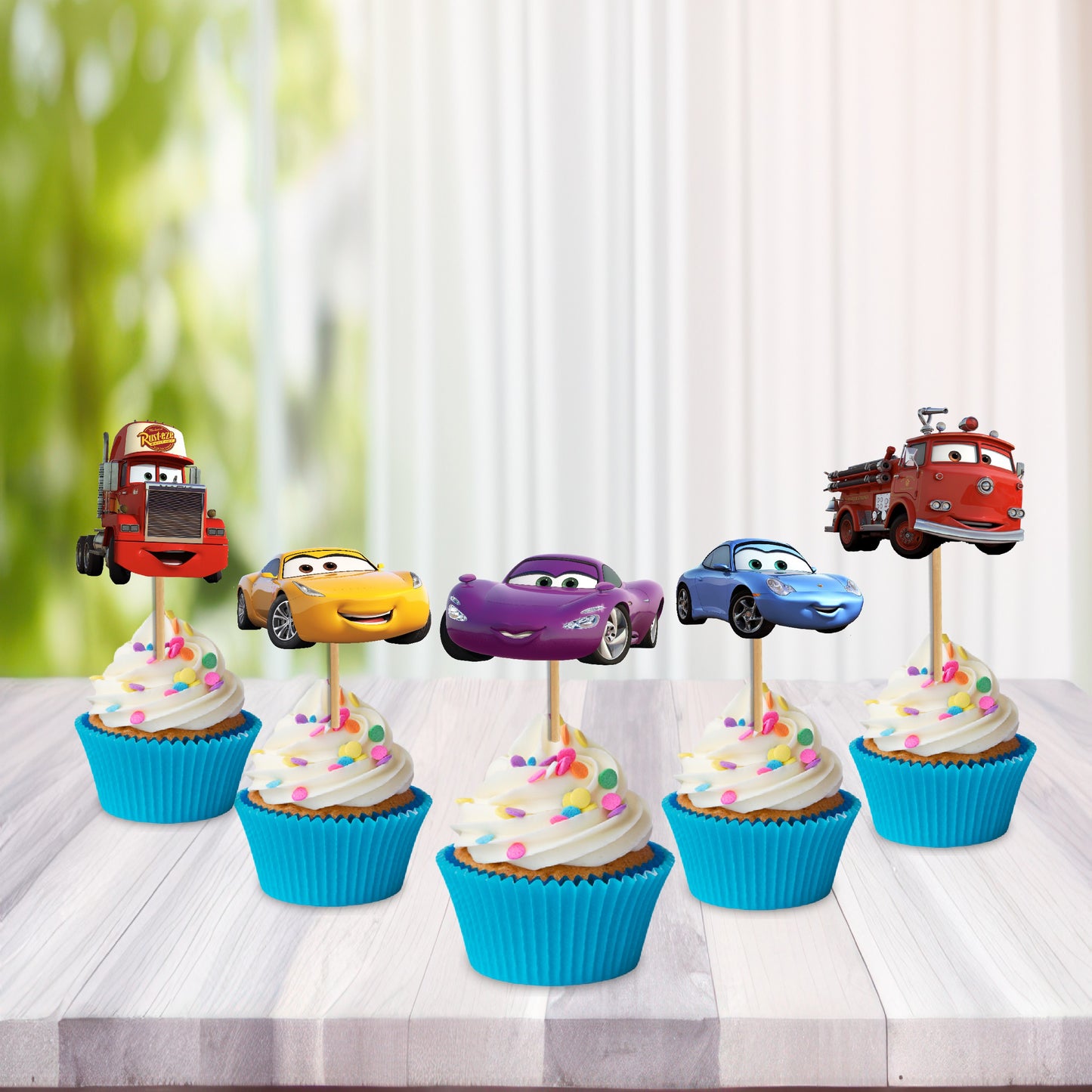 McQeen Car Theme Cupcake Topper