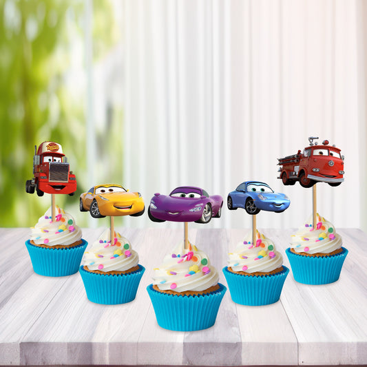 McQeen Car Theme Cupcake Topper