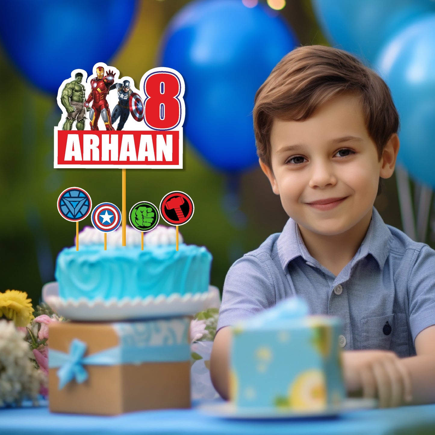 Avengers Theme Customized Caketopper