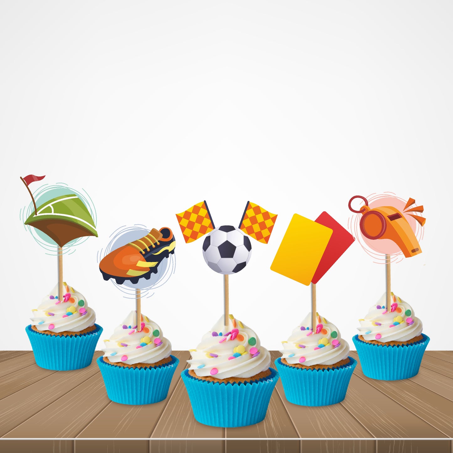 Football Theme Classic Cupcake Topper