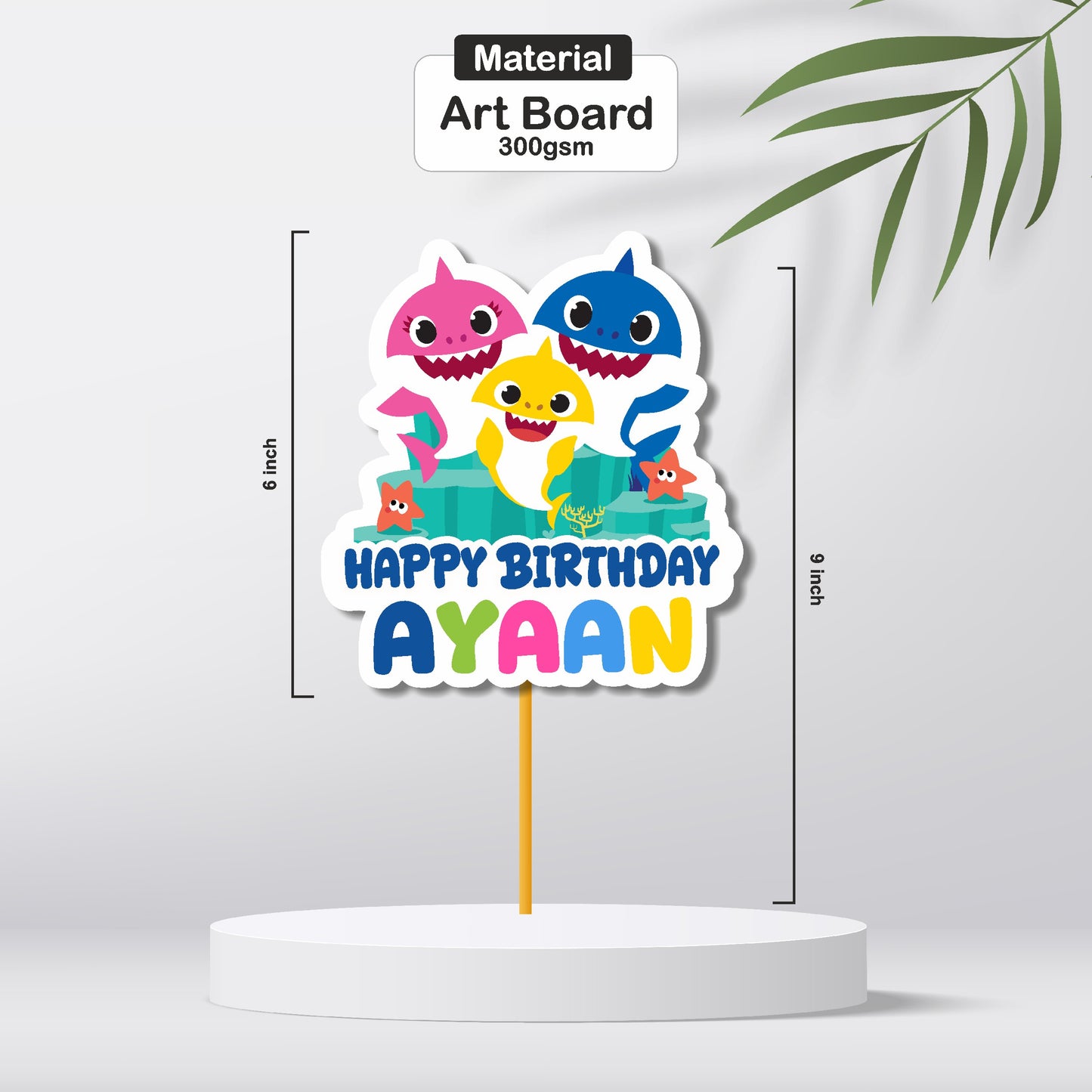 Baby Shark Theme Customized Cake Topper