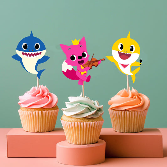 Baby Shark Theme Cupcake Topper